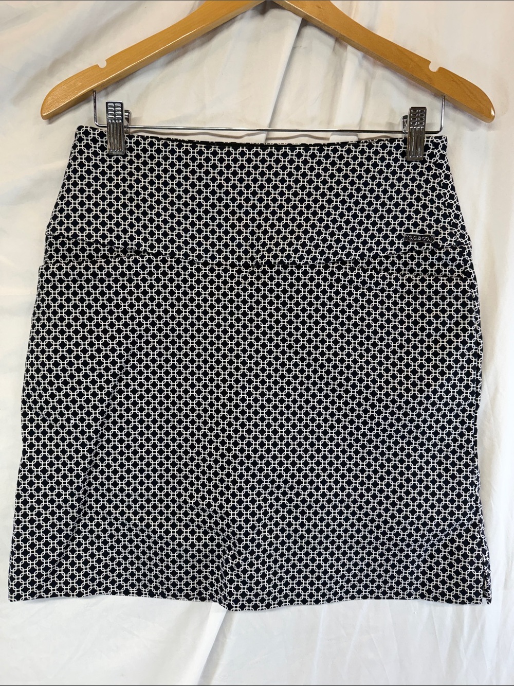 Black and White Geometric Pattern Pencil Skirt/skort
